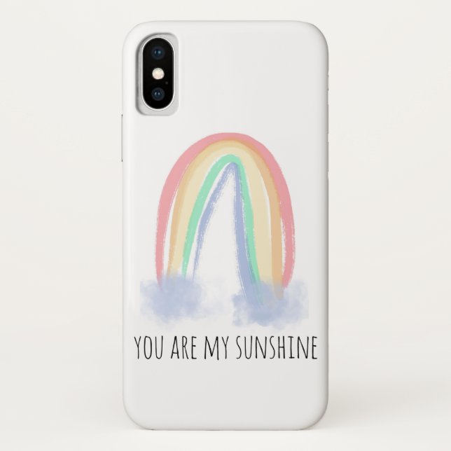 Funda De Case-Mate Para iPhone Eres mi sol acuarela pintada arcoíris (Reverso)