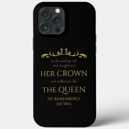 Funda Para iPhone 13 Pro Max Eres Queen Elegant Moderna Typografía Oro Negro