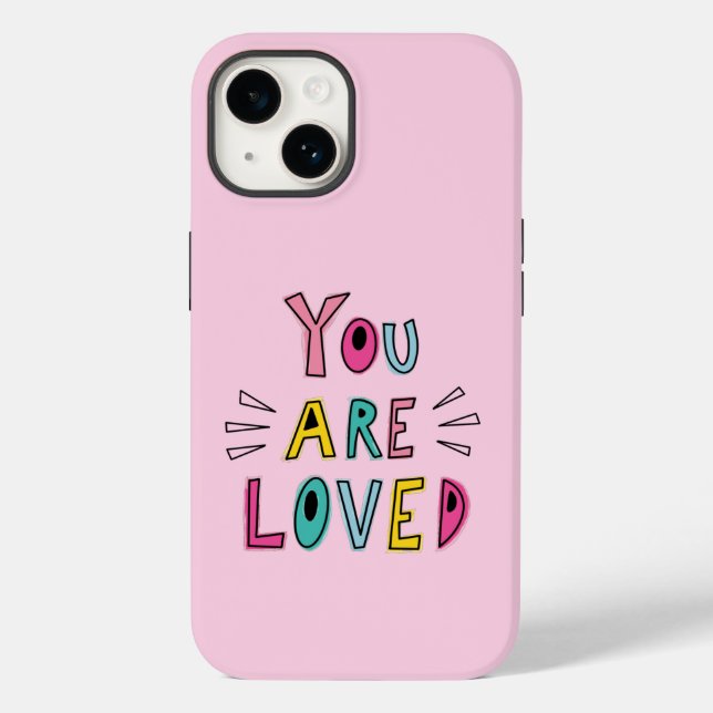 Funda De Case-Mate Para iPhone Eres Querida Cita Motivacional Rosa (Reverso )