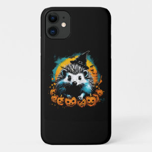 Funda Para iPhone 11 Erizo de Halloween y calabazas lindas