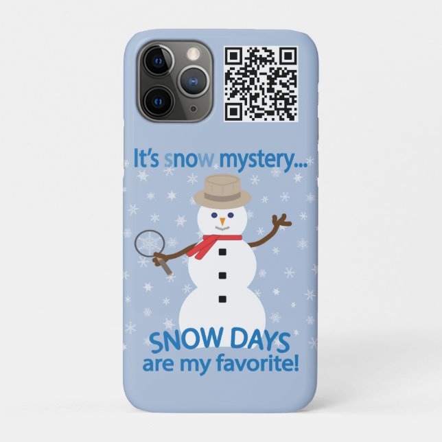 Funda De Case-Mate Para iPhone Es el detective Snowman Pink QR (Reverso)