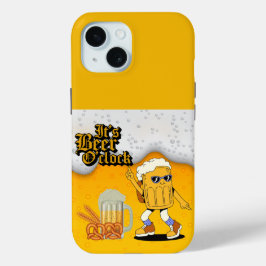 Funda Para iPhone 15 Es hora de cerveza Taza de cerveza Personaje 