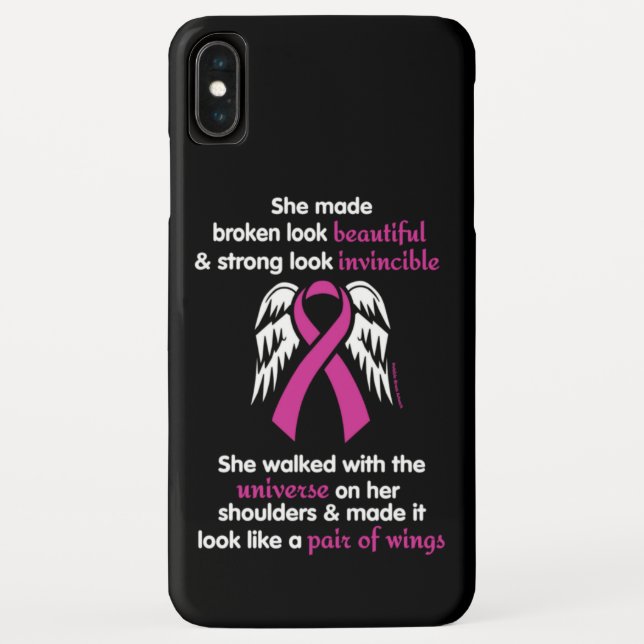 Funda De Case-Mate Para iPhone Es invencible/ella... Cáncer de mama (Reverso)