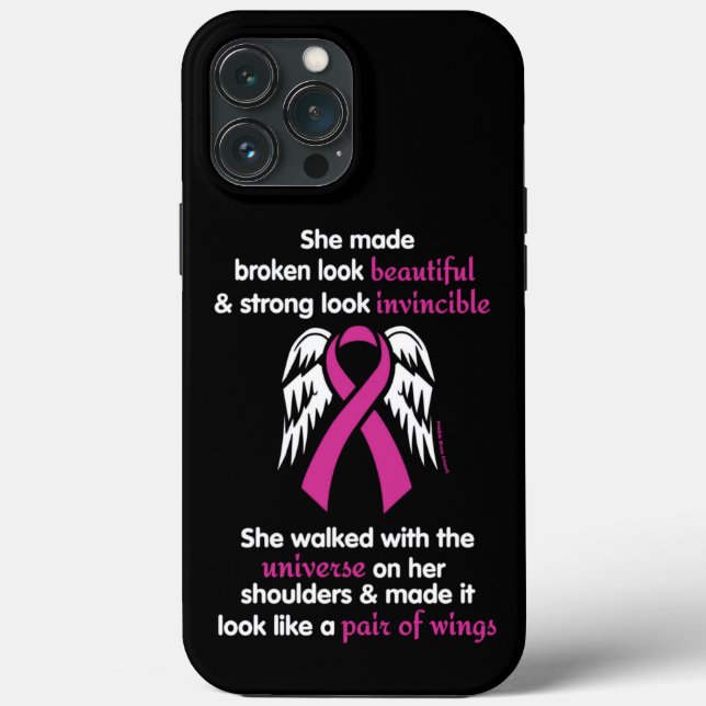 Funda De Case-Mate Para iPhone Es invencible/ella... Cáncer de mama (Reverso )