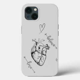 Funda Para iPhone 13 esbozo de corazón