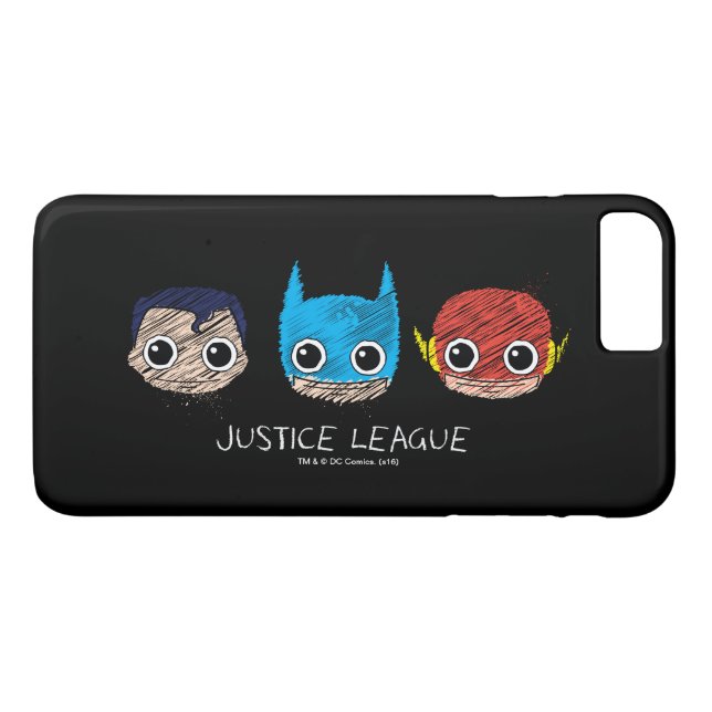Funda De Case-Mate Para iPhone Esbozo de la Liga de la Justicia Mini (Reverso (horizontal))