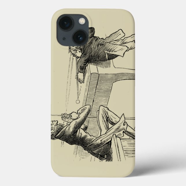 Funda De Case-Mate Para iPhone Esbozo de lápiz de dos hombres jugando al billar (Reverso)