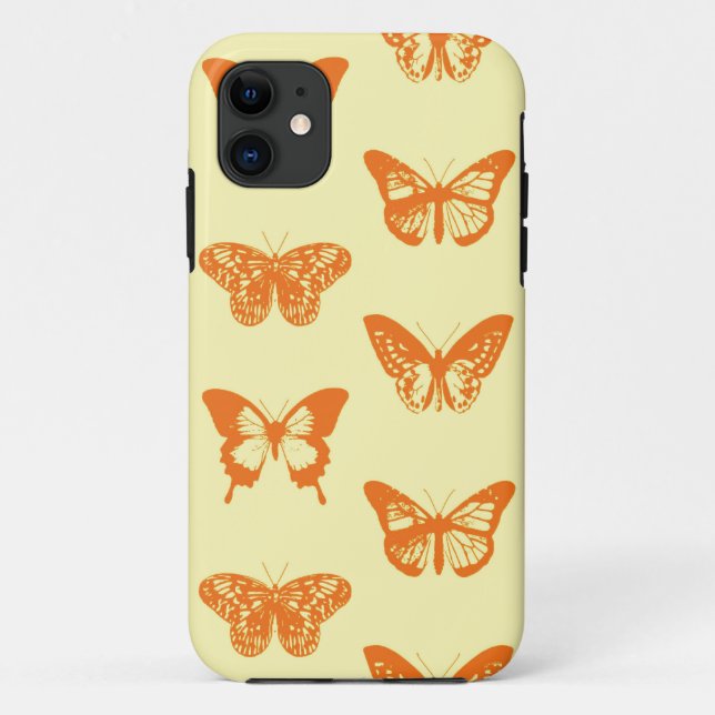 Funda De Case-Mate Para iPhone Esbozo de mariposa, amarillo y naranja (Reverso)