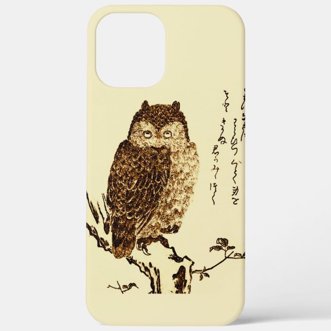 Funda De Case-Mate Para iPhone Esbozo de tinta japonesa de una lechuza (Reverso )