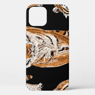 Funda Para iPhone 12 Esbozo del tigre de Bengala: Impresión de animales