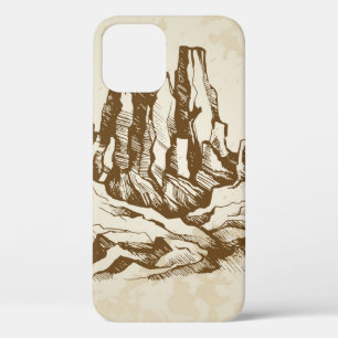 Funda Para iPhone 12 Esbozo dibujado a mano. Paisaje típico del desiert