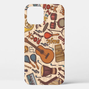 Funda Para iPhone 12 Esbozo musical: Colorido y sin costura.