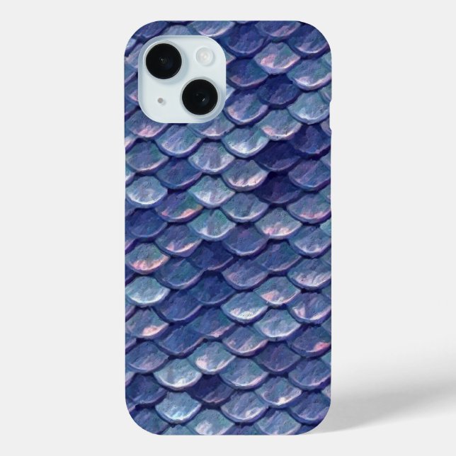 Funda De Case-Mate Para iPhone Escalas azules del mar de la sirena (Reverso )