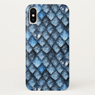 Funda Para iPhone X Escalas de dragón/gemas azules