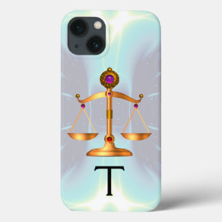 FUNDA PARA iPhone 13 ESCALAS DE ORO DE LA LEY CON PIEDRAS DE GIMNASIO M