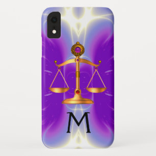 FUNDA PARA iPhone XR ESCALAS DE ORO DE LA LEY CON PIEDRAS DE GIMNASIO M