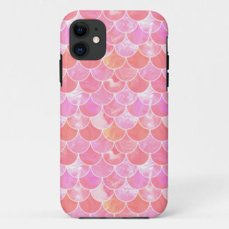 Funda Para iPhone 11 Escalas de sirena de Rosa