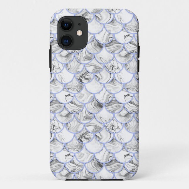 Funda De Case-Mate Para iPhone Escalas de sirena gris (Reverso)