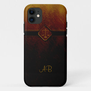 Funda Para iPhone 11 Escalas del monograma de la justicia
