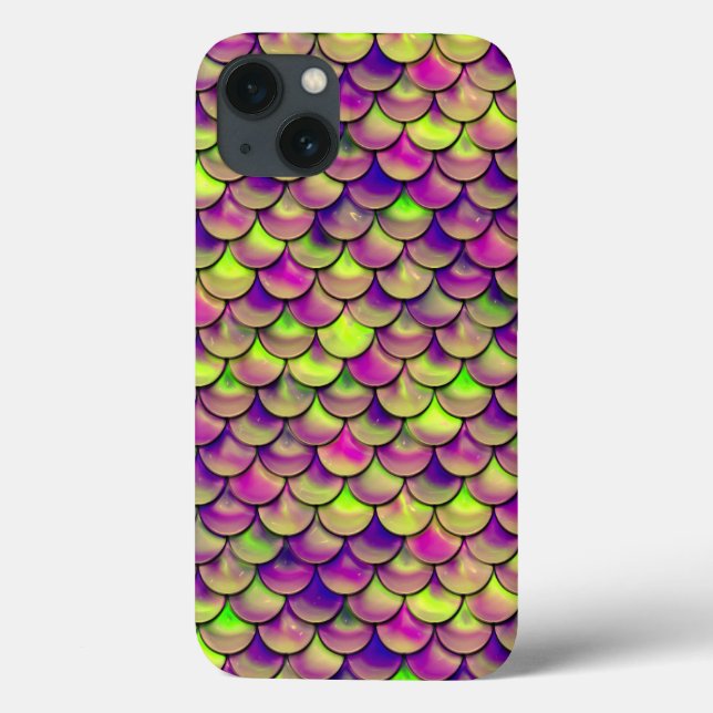 Funda De Case-Mate Para iPhone Escalas moradas y verdes (Reverso)