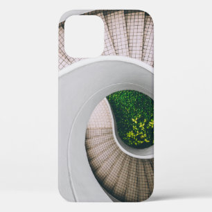FUNDA PARA iPhone 12 ESCALONES ESPIRALES DE CONCRETO BLANCO Y MARRÓN