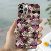 Escamas de sirena doradas rosa morado lindas