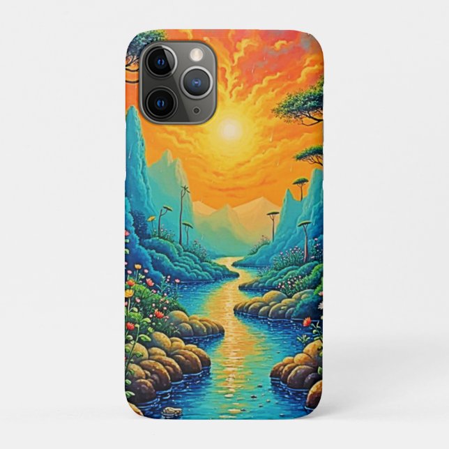 Funda De Case-Mate Para iPhone Escape al diseño de arte natural (Reverso)
