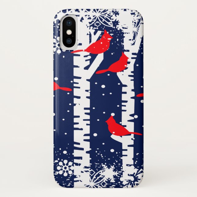 Funda De Case-Mate Para iPhone Escena Cardinal De Invierno (Reverso)