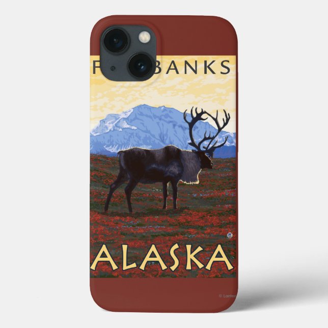 Funda De Case-Mate Para iPhone Escena Caribou - Fairbanks, Alaska (Reverso)