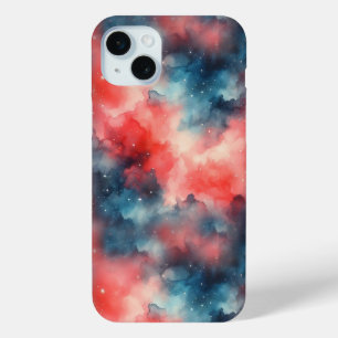 Funda Para iPhone 15 Mini Escena cósmica acuarela abstracta