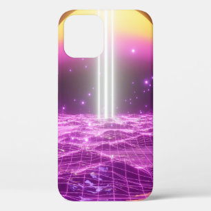 Funda Para iPhone 12 Escena de arte pop de ciencia ficción rosa moderno