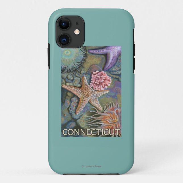 Funda De Case-Mate Para iPhone Escena de ConnecticutTidepool (Reverso)