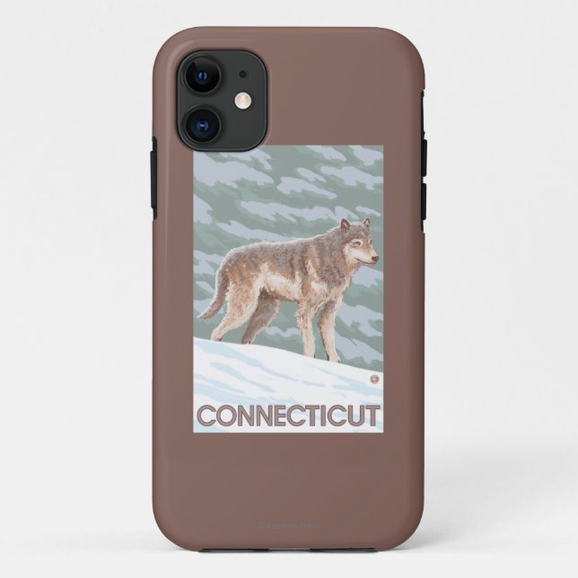 Funda De Case-Mate Para iPhone Escena de ConnecticutWolf (Reverso)