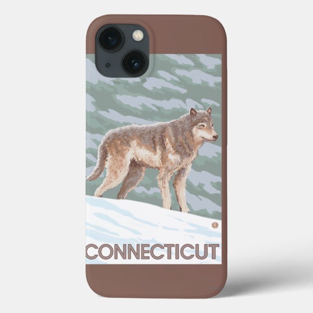 Funda De Case-Mate Para iPhone Escena de ConnecticutWolf (Reverso)