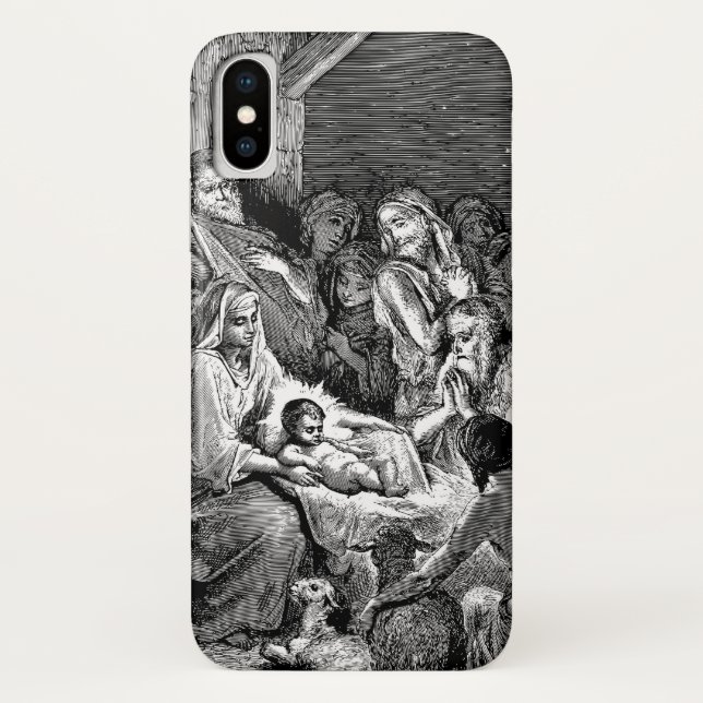 Funda De Case-Mate Para iPhone Escena de la Natividad de Navidades ilustrados (Reverso)
