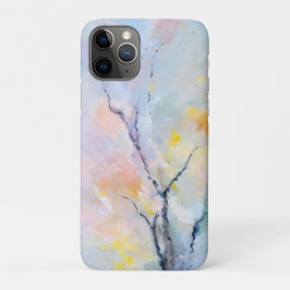 Funda Para iPhone 11 Pro Escena de la naturaleza del árbol azul rosado suav
