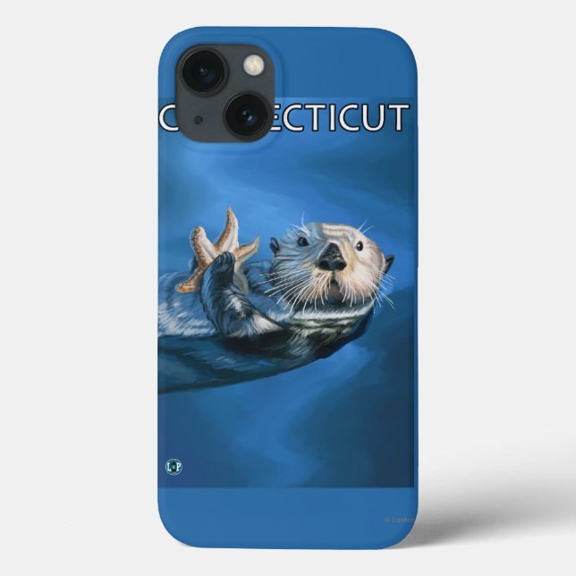 Funda De Case-Mate Para iPhone Escena de la nutria de ConnecticutSea (Reverso)