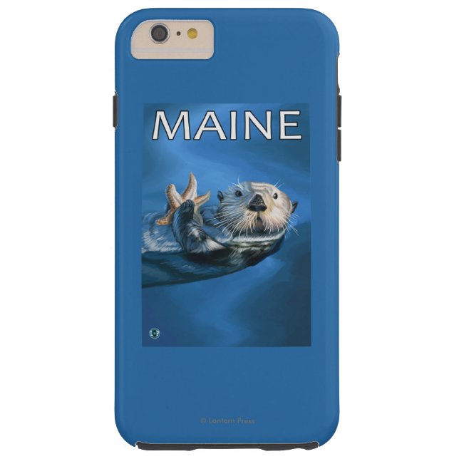 Funda De Case-Mate Para iPhone Escena de la nutria de MaineSea (Reverso)
