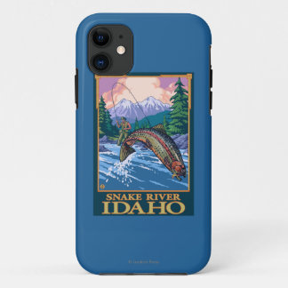 Funda Para iPhone 11 Escena de la pesca con mosca - el río Snake, Idaho