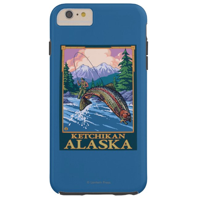 Funda De Case-Mate Para iPhone Escena de la pesca con mosca - Ketchikan, Alaska (Reverso)