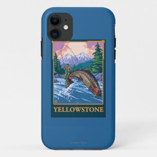 Funda Para iPhone 11 Escena de la pesca con mosca - parque nacional de