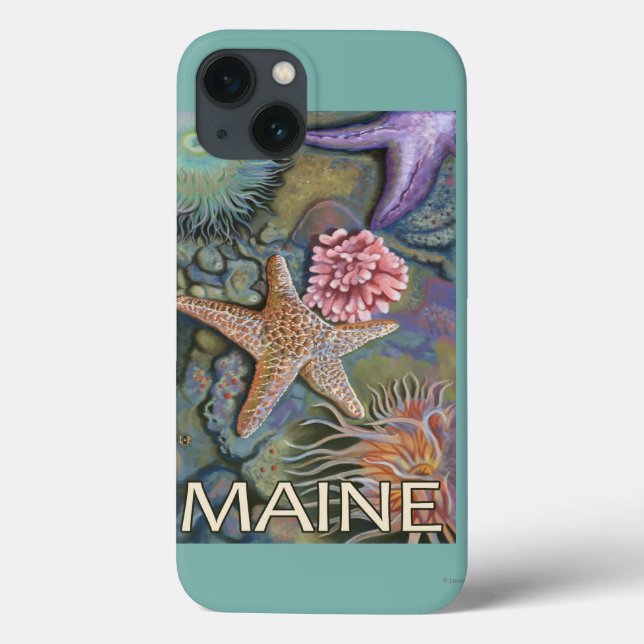 Funda De Case-Mate Para iPhone Escena de MaineTidepool (Reverso)