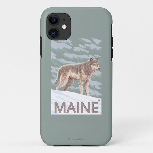 Funda De Case-Mate Para iPhone Escena de MaineWolf (Reverso)