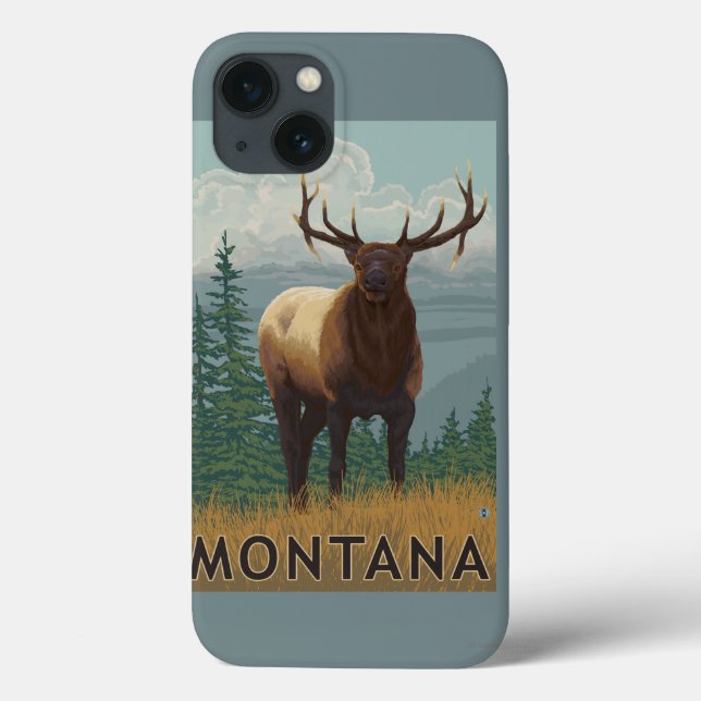 Funda De Case-Mate Para iPhone Escena de MontanaElk (Reverso)
