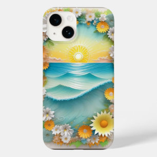Funda Para iPhone 14 De Case-Mate Escena de olas del océano en papel vibrante
