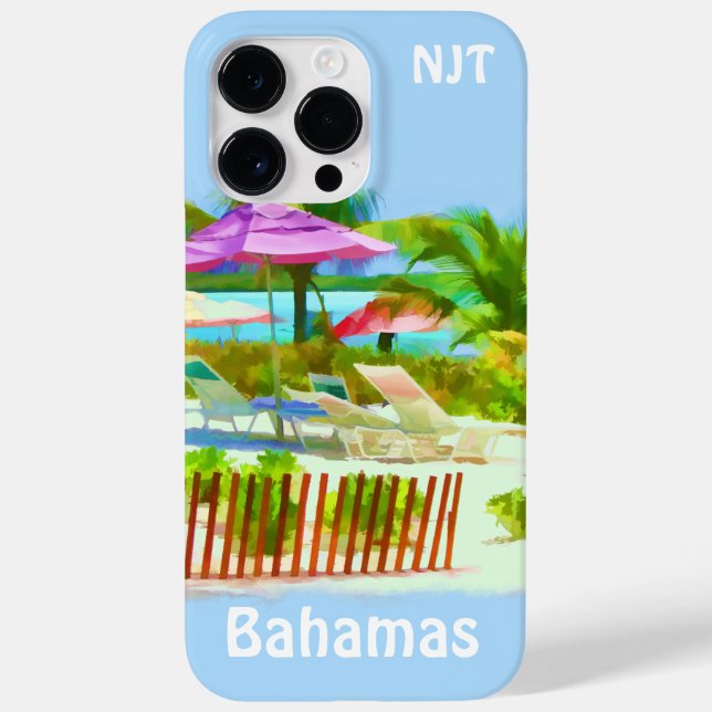 Funda De Case-Mate Para iPhone Escena de playa de vacaciones de verano en Bahamas (Reverso)