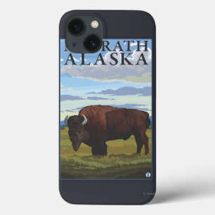 Funda Para iPhone 13 Escena del bisonte - McGrath, Alaska