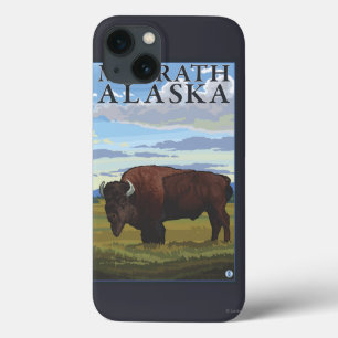 Funda Para iPhone 13 Escena del bisonte - McGrath, Alaska