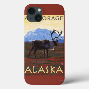 Funda Para iPhone 13 Escena del caribú - Anchorage, Alaska