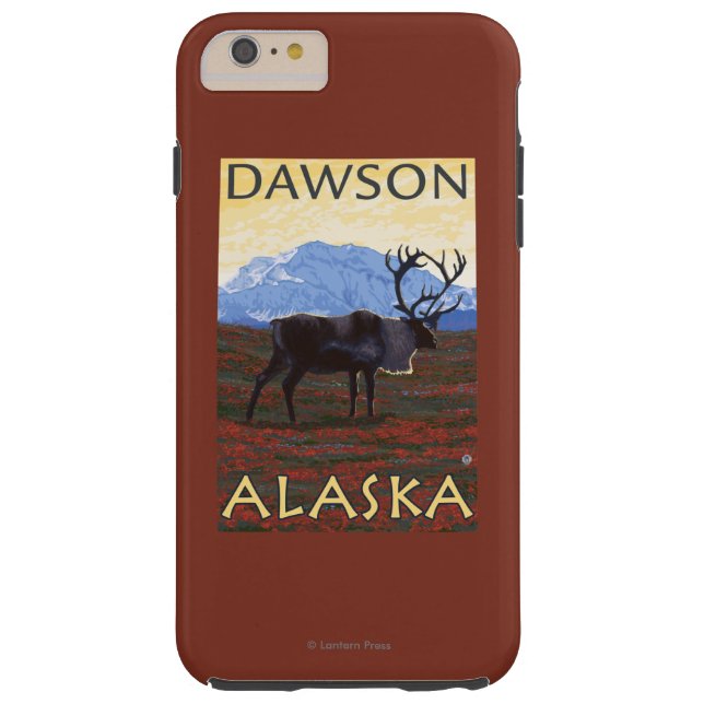 Funda De Case-Mate Para iPhone Escena del caribú - Dawson, Alaska (Reverso)